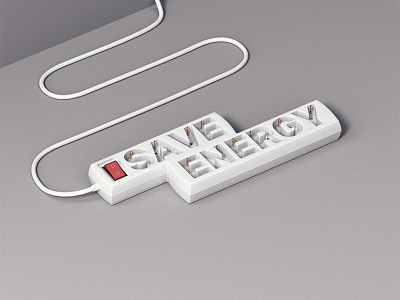 Save Energy Typo Work 3d 3d type design electronic motivation type design typo typography
