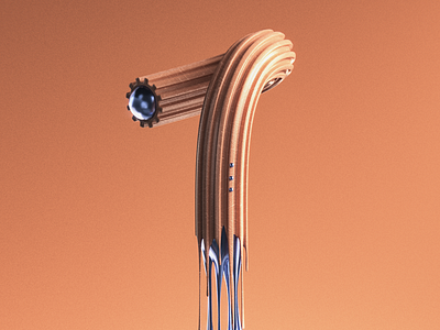 Drippimats Number 1 36days 1 36daysoftype 3d 3d typo 3d typography art artwork color design dripping drips lettering numbers orange type art type daily type design typo typography