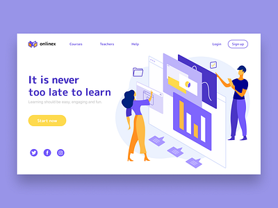 Onlinex- a platform for learning online design figma ui uidesign vector web webdesign