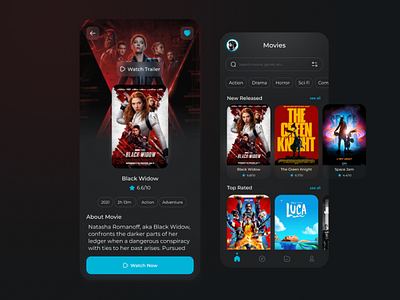 Movies App UI Design 🎬 app design ui