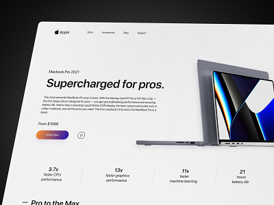 MacBook product landing page - Light mode
