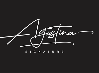 Agustina Signature animation branding design illustration minimal typography