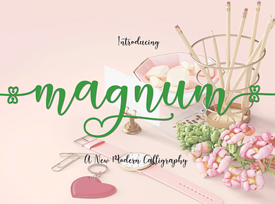 magnum animation branding calligrapht fonts illustrator logo minimal typography vector