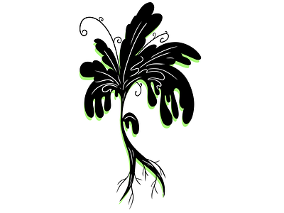 Flower black black and white flat design floral illustration organic plant