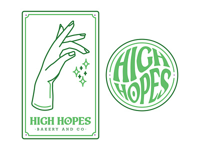 High Hopes Bakery & Co. Logo and Identity Mark bakery baking branding crystal ball illustrator logo magic marijuana simple tarot tarot card voodoo weed