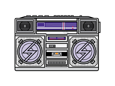 Boombox boombox cassette hiphop illustrator old school radio retro vintage