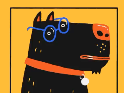 Bow, wow! Bow-wow! animated gif artwork cool dogs fun funny graphic illustration illustration illustration artist procreate simple animation