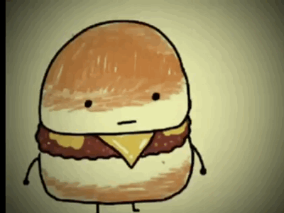 Slider workout bad animation cheeseburger cute explosive funny gif gross procreate sketch vintage