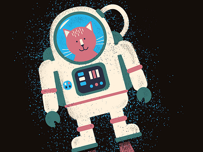 Space cat adobe illustrator adobe photoshop cat flat art outer space simple art space space suit