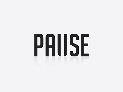 Pause - Minimalist Typographic Logo clever clever logo creative design minimalist pause simple typographic typography ui vector