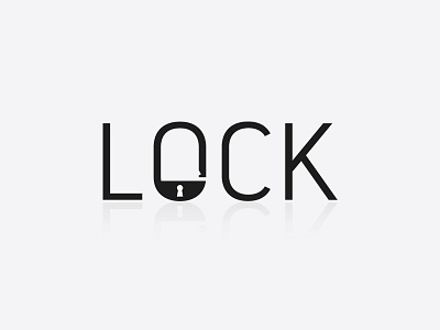 Lock - Minimalist Typographic Logo art clever creative design lock locked logo minimalist simple typographic typography ui vectors