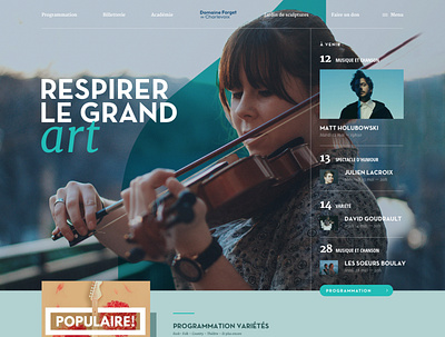 Respirer le grand art blue branding design green quebec redesign ui website