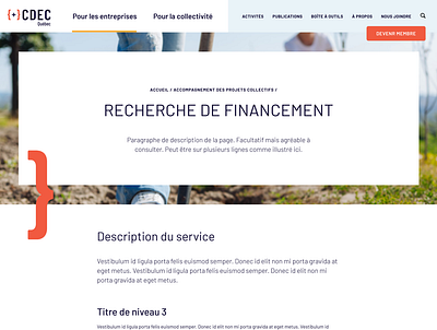 CDEC - Interne cdec design header quebec redesign sigmund ui web website