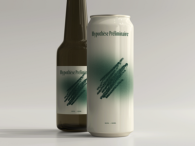 Hypothèse Préliminaire beer bottle branding can design label quebec simple