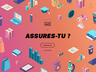 Online Quiz Splash Screen design gradient insurance intro quiz screen splash web