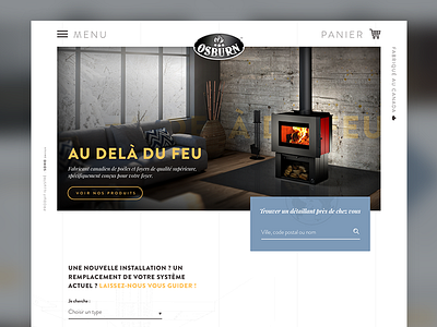 Osburn Website design fire fireplace graphic stove website