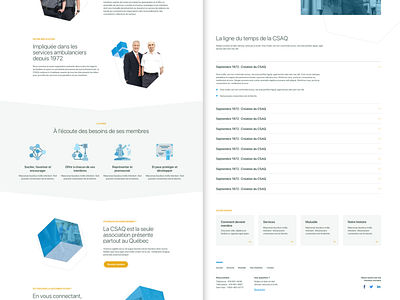 CSAQ - Paramedic Association Website blue design quebec redesign sigmund ui website yellow