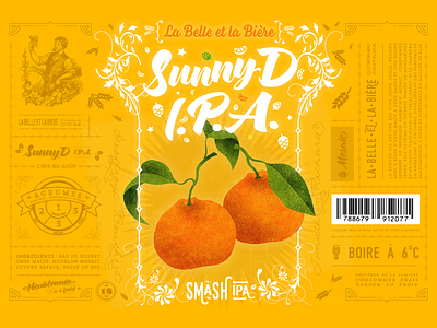 La Belle et la Bière - SunnyD IPA beer branding craft beer design label label design quebec ui