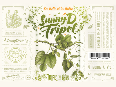 La Belle et la Bière - SunnyD Tripel beer beer branding beer label branding branding design design label quebec