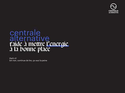 Centrale alternative blue design quebec sigmund typography ui website