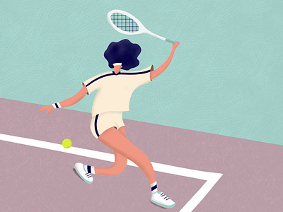 Tennis in the 80s design flat flat desing flat illustration graphic design illustration procreate