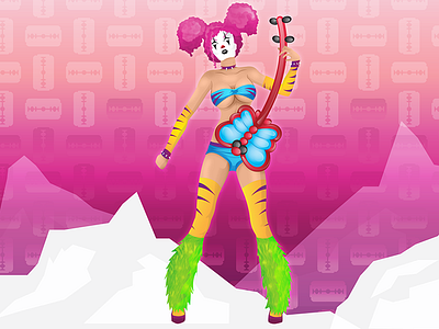 Rock&Roll Clown Girl illustration