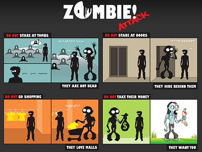 Zombie Attack graphic design illustration