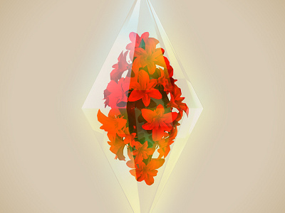 Crystal 3d crystal flowers graphic illustration visual