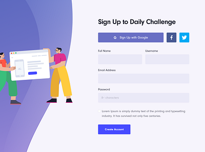 Daily UI 001 signUp Form ui