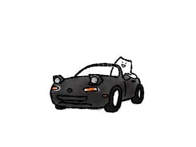 MAZDA ROADSTER / illustration art car cat character design drawing icon illust illustration open car roadster