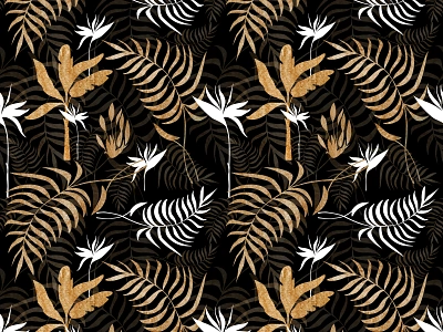 pattern template 3d animation app black branding gold illustration logo pattern seamlesspattern tropics