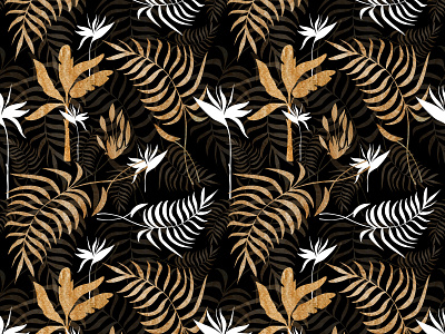 pattern template 3d animation app black branding gold illustration logo pattern seamlesspattern tropics