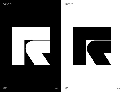Letter R - 36 Days of Type 36 days of type 36 days of type 09 black and white challenge design glyphs graphic design letters type typography vector