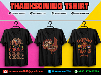 Thanksgiving Typography Tshirt Design