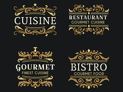 Retro Luxury Ornamental Restaurant Logo Collection elegant floral freepik golden logo luxury ornamental premium restaurant retro vintage