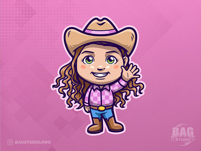 Cowgirl Cartoon Mascot cartoon character cowgirl design illustration logo mascot vector