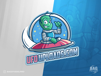 Ufo Alien Mascot Logo alien cartoon character illustration logo martian mascot saucer scifi ship space ufo