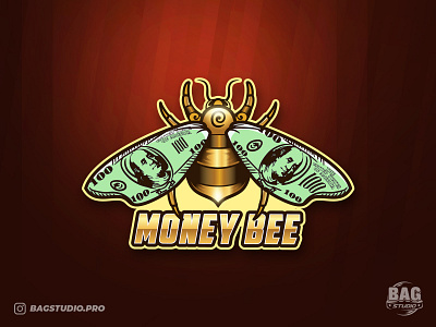 Money Bee Logo bee brand bug bumblebee dollar golden illustration logo mascot money vector