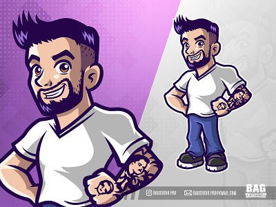 Tattoo Guy Mascot cartoon character illustration illustrator logo mascot tattoo vector