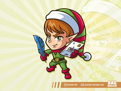 Santa's Elf Mascot assistant cartoon character christmas cute elf helper holiday illustration mascot santa xmas