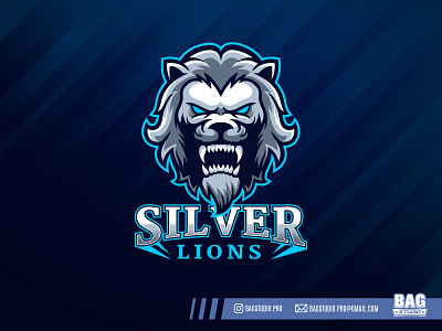 Silver Lions Esport Logo character esport feline freepik illustration lion lion head logo mascot team logo wild