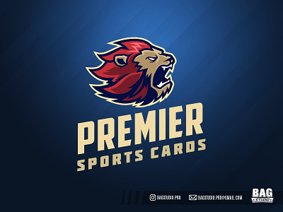 Premier Lion Mascot Logo design esport illustration lion lion head logo mascot sports sports logo vector
