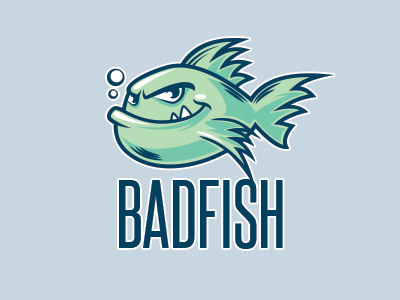 Piranha Logo Template bad badass cartoon character cool fish fishing green mascot piranha sport