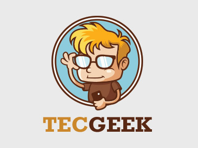 Tec Geek Logo Template avatar cute geek glasses graphicriver logo mascot mobile nerd smart technologic
