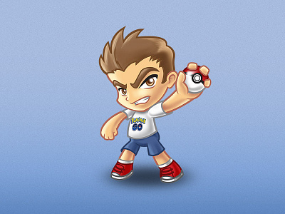 Angry Pokemon Go player character cute fanart illustration kawaii mascot pokeball pokemon pokemongo