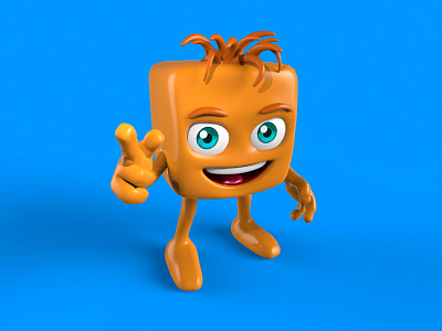 Little Cube New render 3d cgartist character cube cute mascot orange render