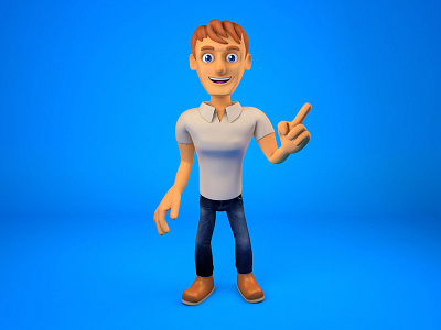 3d guy character render 3d character guy man mascot promote render smile