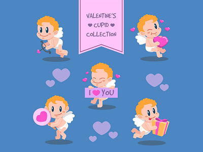 Cute Cupid Character angel arrow cherub cupid cute heart love present sweet valentine