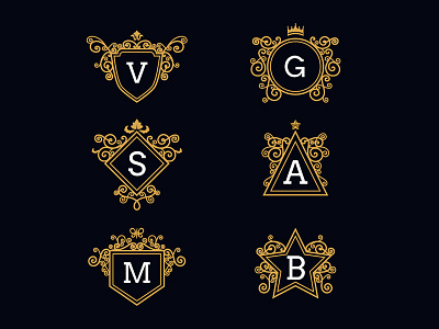 Luxury ornamental Logo Collection badges collection design freepik letters logo luxury ornament vector