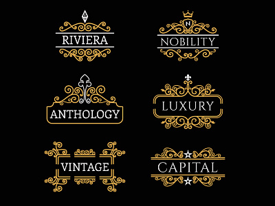 Luxury ornamental Logo Collection 02 badges brand collection design freepik jewellery letters logo luxury ornament royal vector